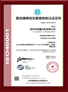ISO 45001 health and safety management system certification